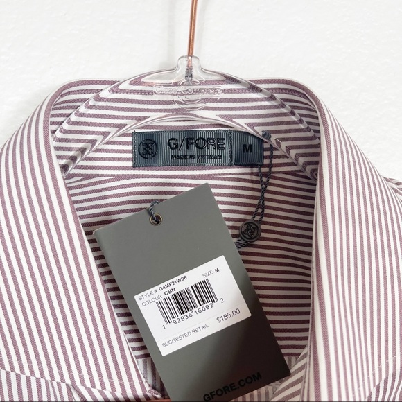 G/FORE Classic Stripe Button Up Dress‎ Shirt Medium - Picture 4 of 9